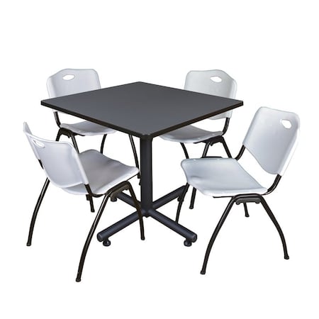Kobe Square Breakroom Table, 36" W, 29" H, Gray TKB3636GY47GY